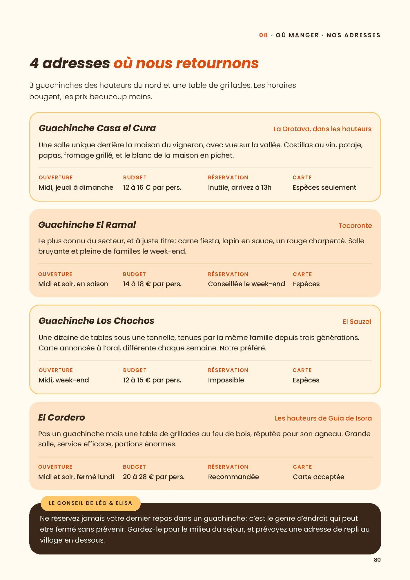 Page du guide : nos adresses de guachinches