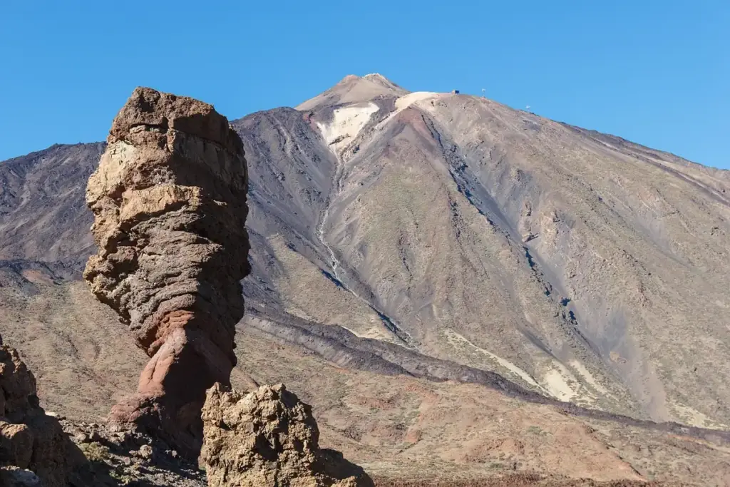 Le Roque Cinchado et le Teide sous un ciel bleu